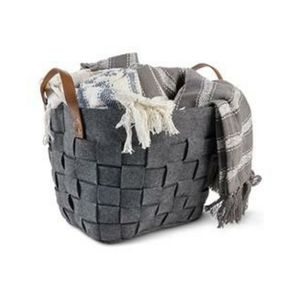 NWT Huntington Home Gray Felt Storage Basket